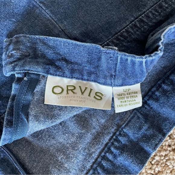 Vintage Orvis Denim Skirt Women’s 12P Blue Modest Prairie Western A-Line Cottage - Picture 2 of 12